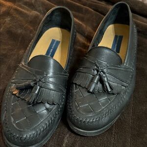 Black Leather Tassel Loafers